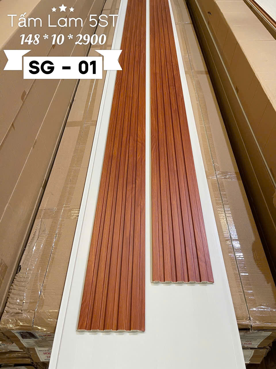 Tấm lam sóng nhựa 5 sóng ốp tường - mã SG 01